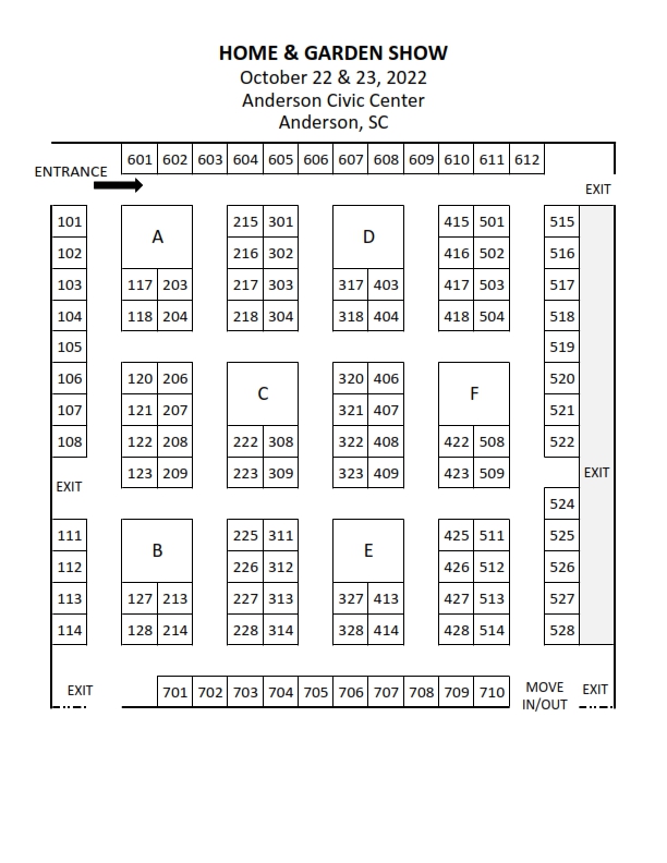 Floor Plan Layout for Anderson Civic Center