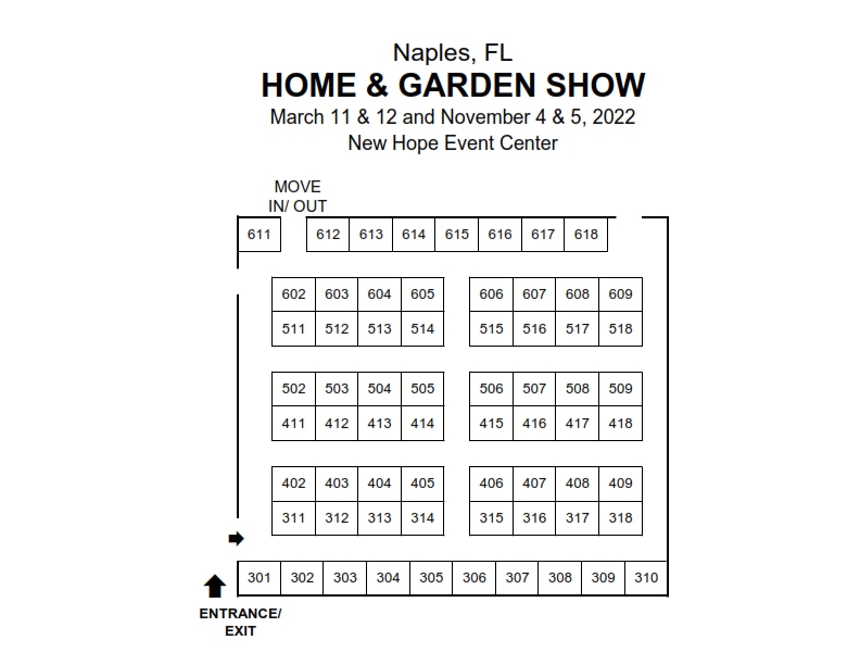 2020 Home & Garden Show Floor Plan NAPLES