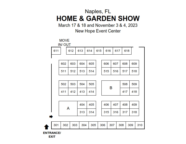 2020 Home & Garden Show Floor Plan NAPLES