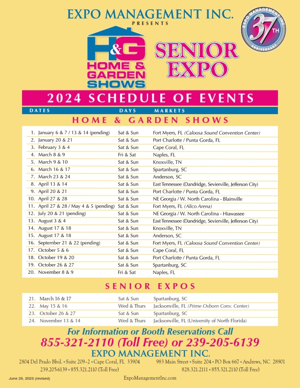 2023 Schedule of Events